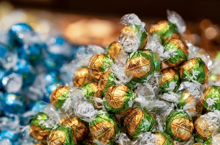 A pile of Lindt chocolate