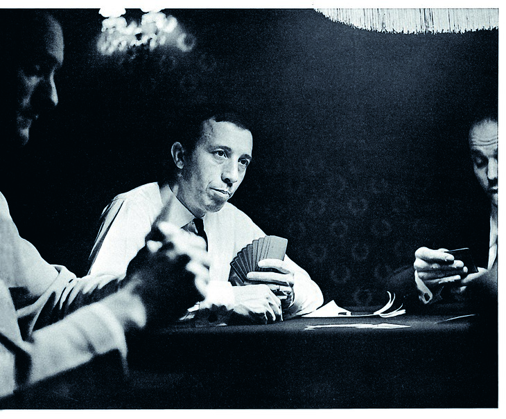 A man playing cards