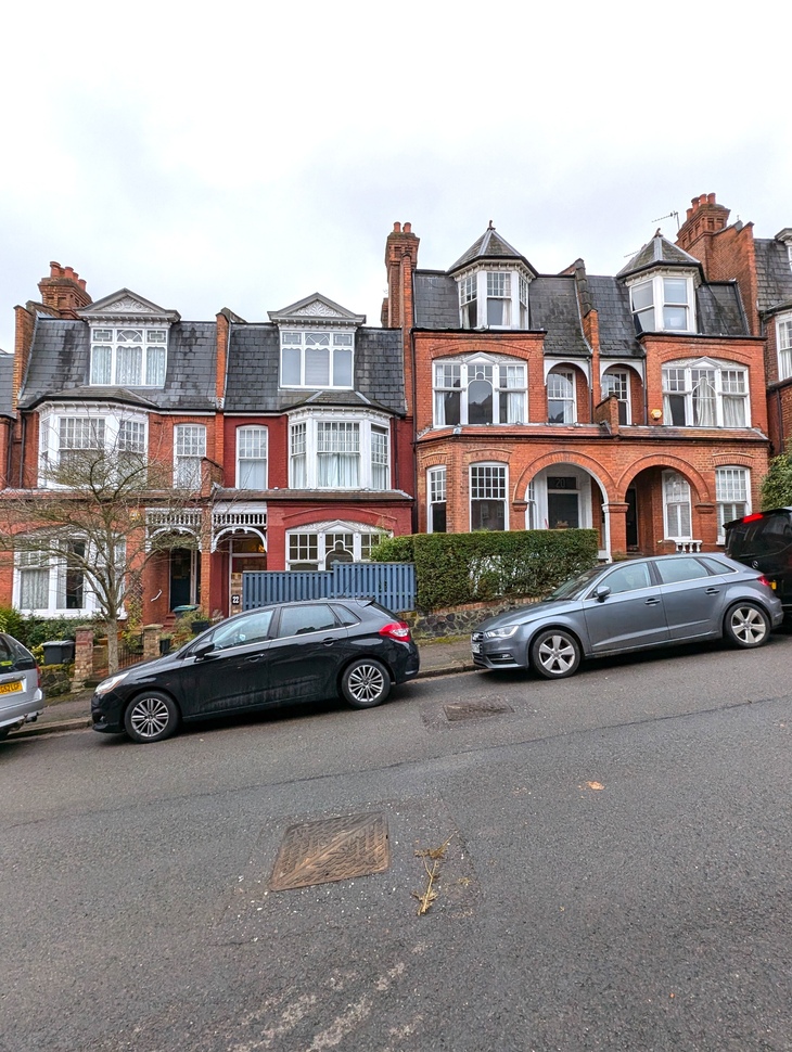 Cars on steep incline on the street