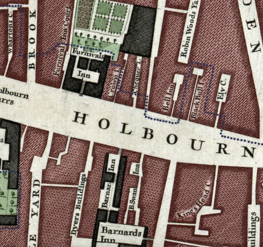A section of Holborn in 1745
