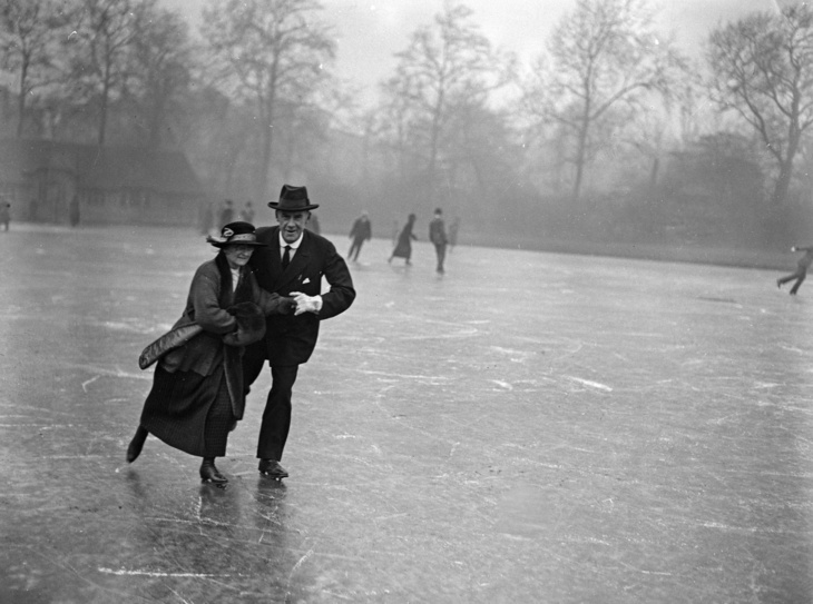 A couple skating