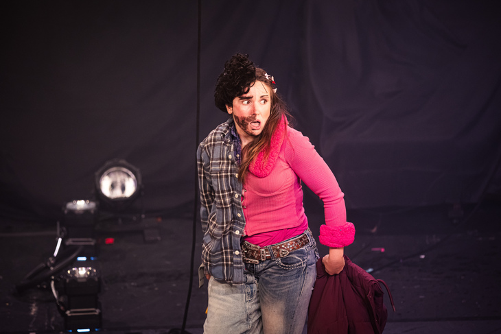 Natalie Palamides as two people