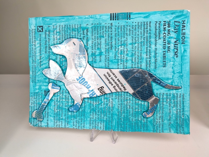 A dog themed piece of art