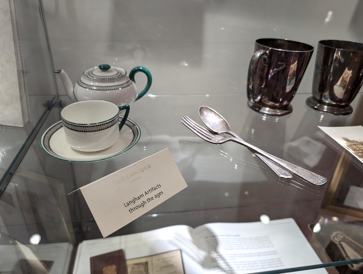 A display of crockery and cutlery
