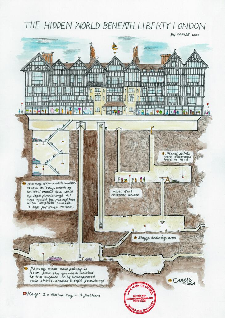 A cutaway of a world beneath Liberty