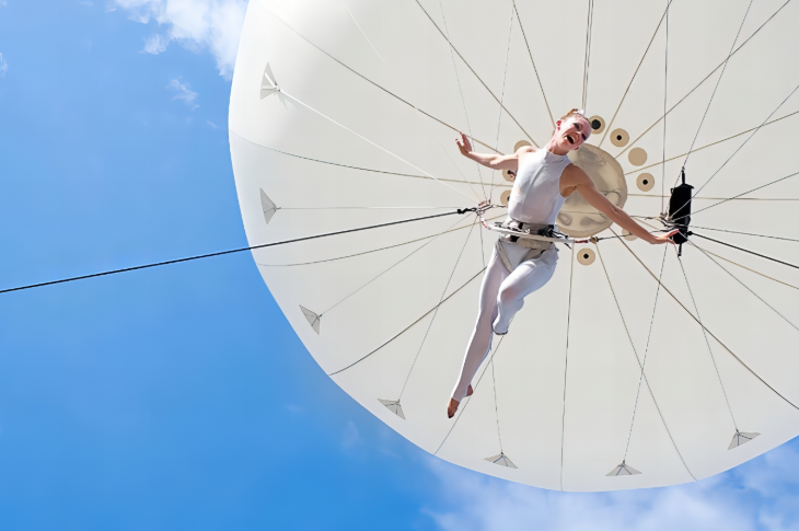 An aerial dancer
