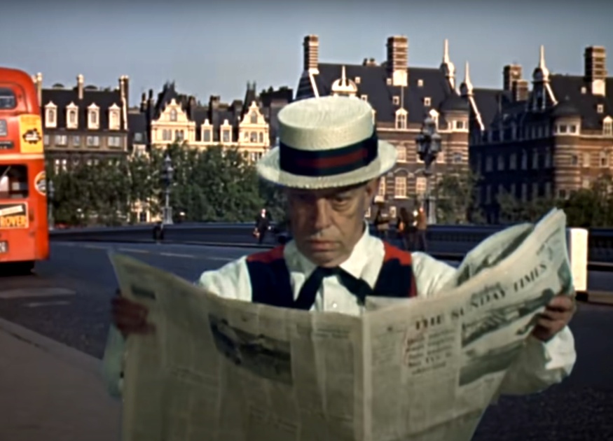 Buster Keaton reading a Sunday Times