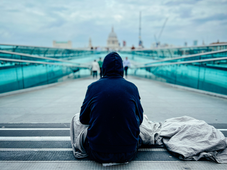 A rough sleeper overlooking St Pauls'