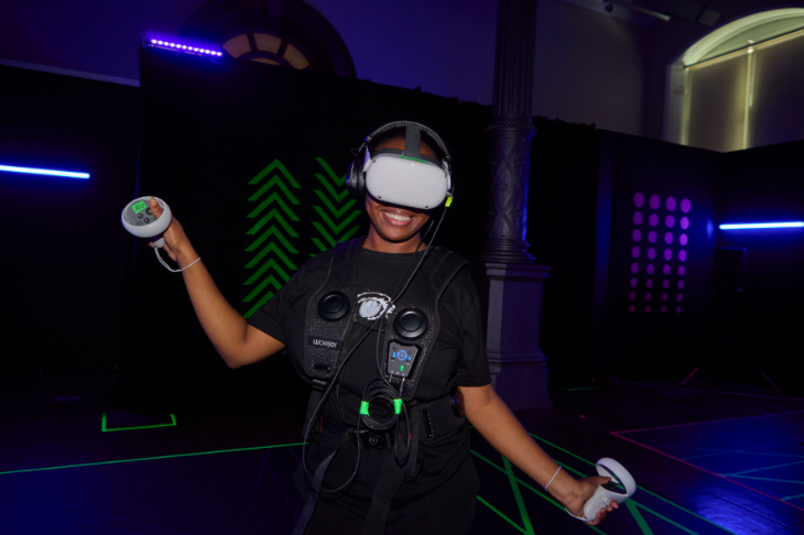 Man in a VR headset