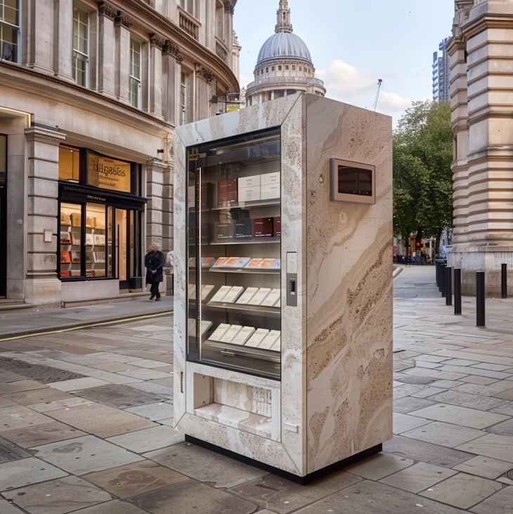 A stone vending machine
