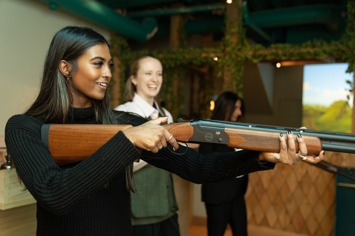 A woman with a 'gun'