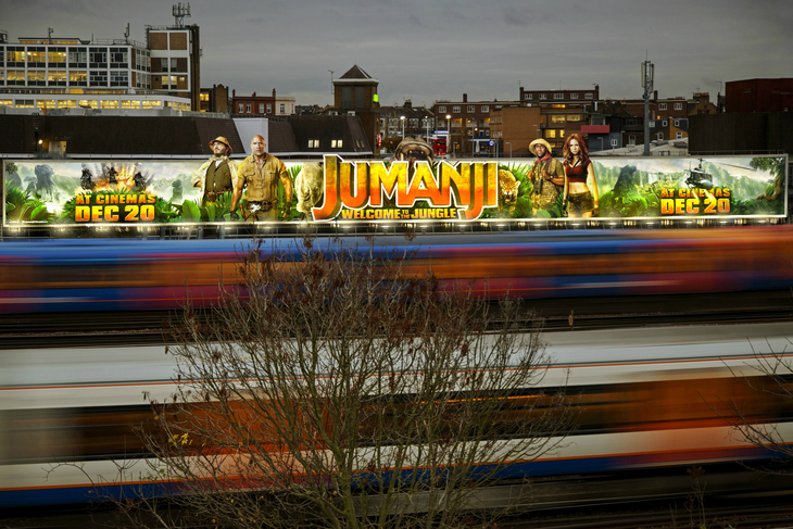 A Jumanji ad on the billboard