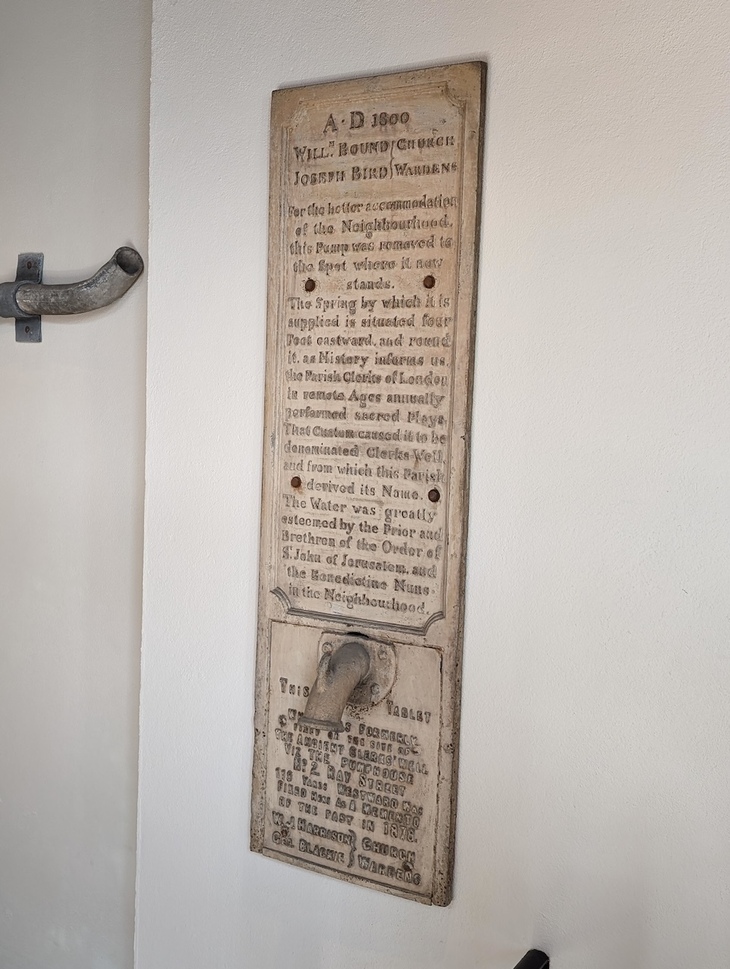 A pump and plaque