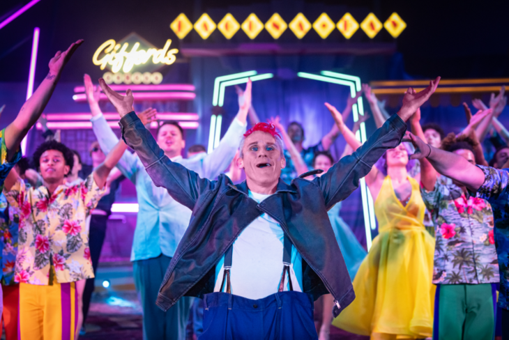 Circus performers taking a bow