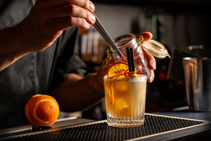 A cocktail being mixed