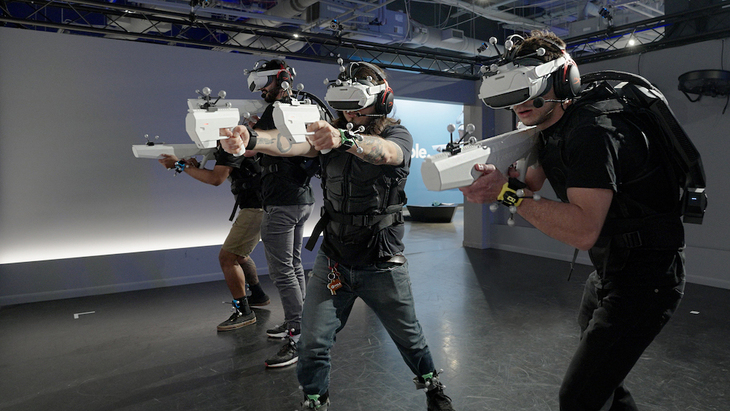 People playing on VR equipment