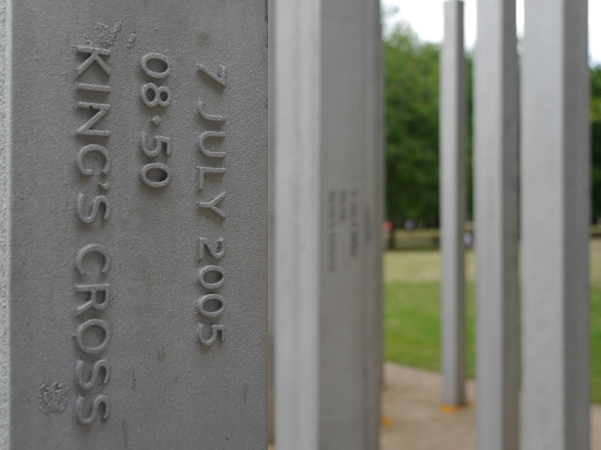 Close up of the 7/7 memorial
