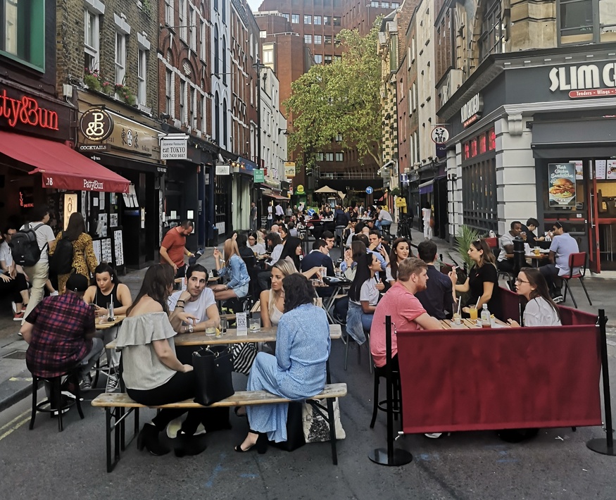 People enjoying Soho al fresco
