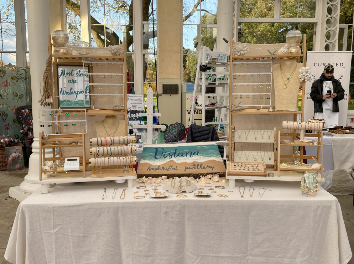 Christmas markets London 2025: A jewellery stall set up inside the conservatory at Syon Park