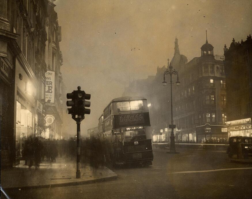 Old photo of a double decker