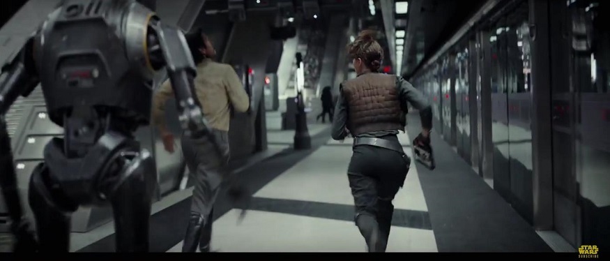 A scene from Rogue One shot in Canary Wharf tube