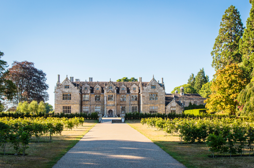 The exterior of a manor house