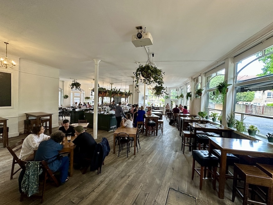 Bright and airy interior of the Jolly Gardeners