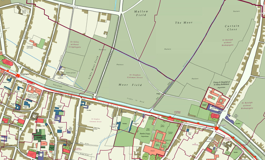 Medieval Moorfields map