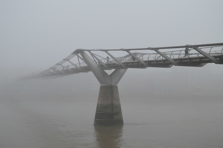 The Millennium Bridge in fog