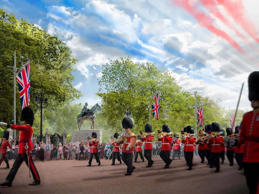The new statue of Queen Elizabeth II on the mall