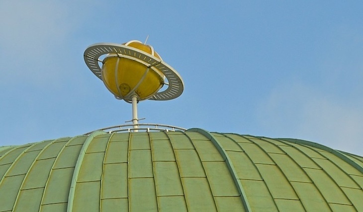 The roof of the old Baker Street planetarium with a model of Saturn