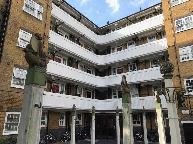 Ship sculptures in Somers Town