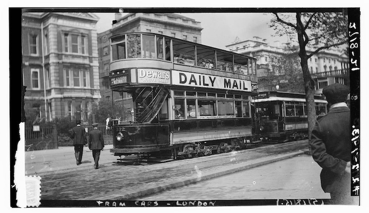 A tram on London's Victoria Embankment