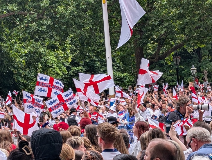 A sea of England flags