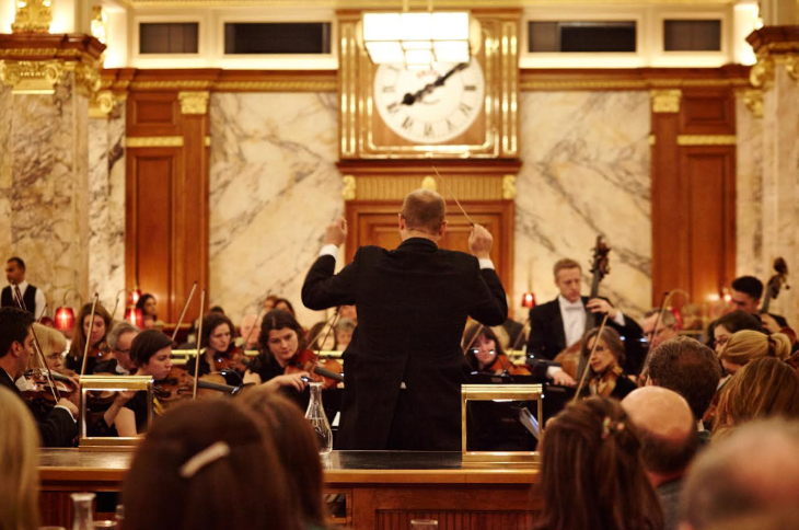 A man conducting an orchestra
