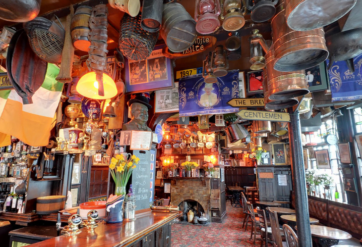 A gimcrack-bestrewn pub