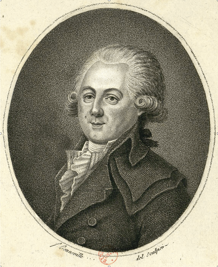 A headshot of a man in an 18th century wig