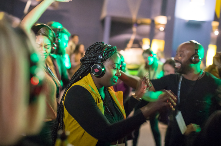 People enjoying a silent disco