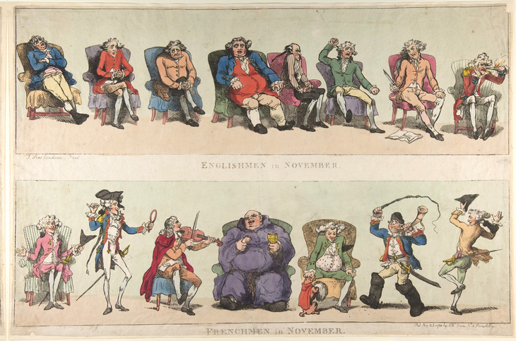 Cartoons of English and French men