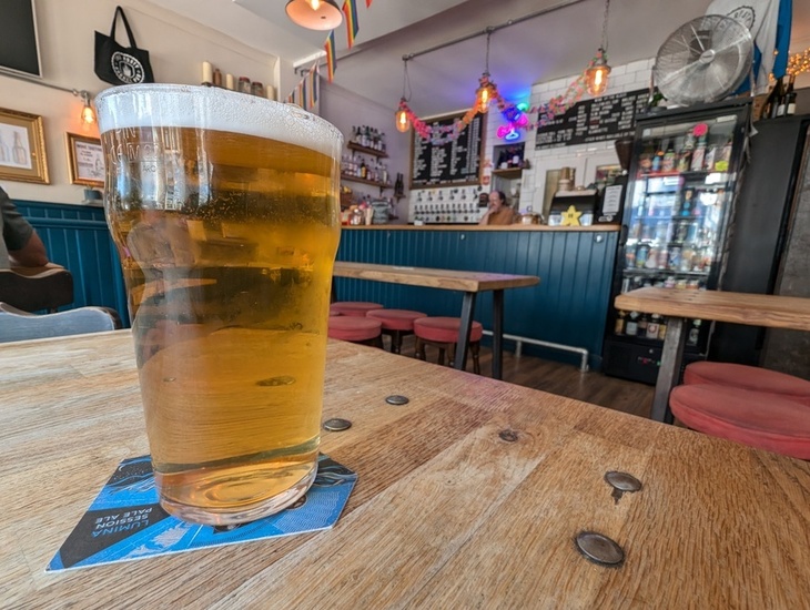 A pint of beer in the pub