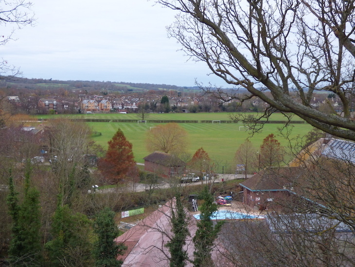 A wide shot of a pool in Tonbridge