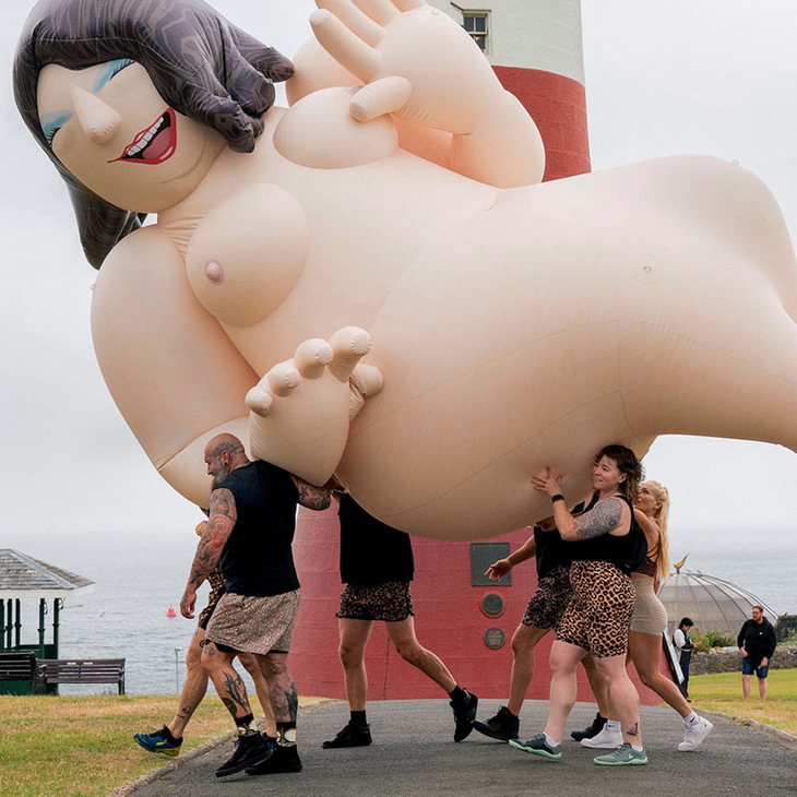 A big naked inflatable