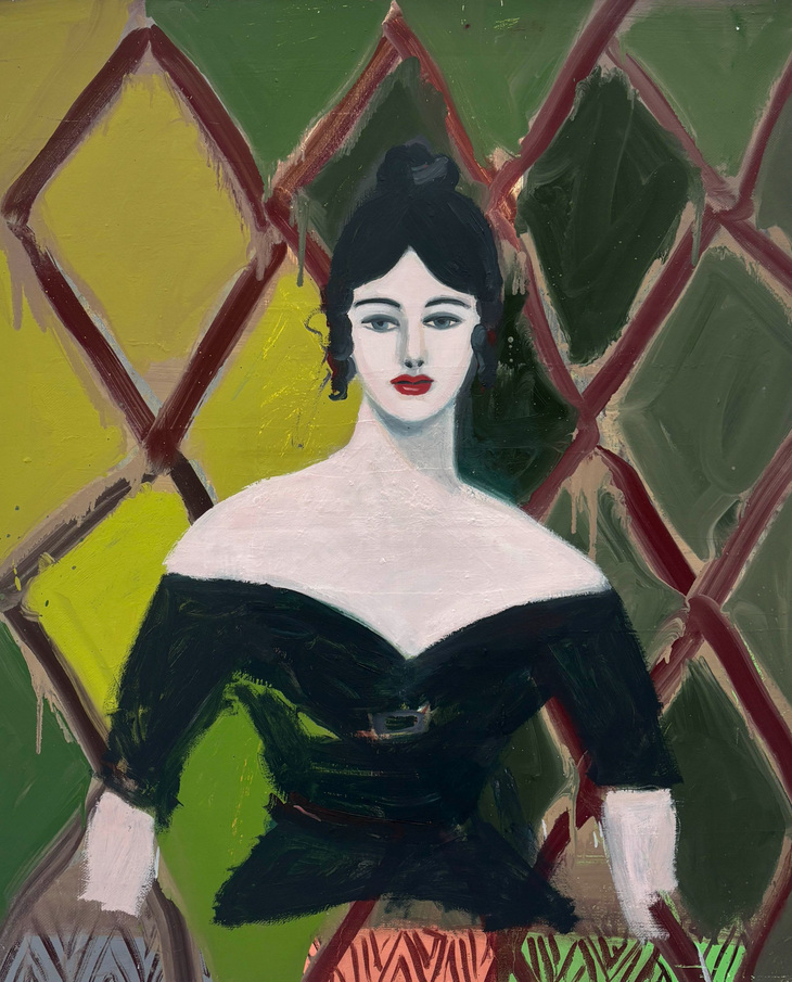 Painting of a woman with Regency style hair