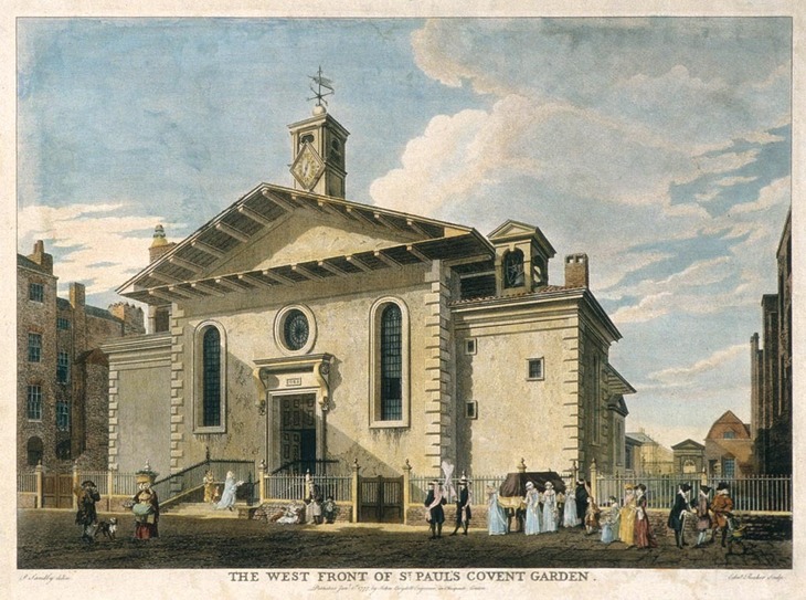 A view of the West Front of St Paul's, Covent Garden, from Edward Rooker's 