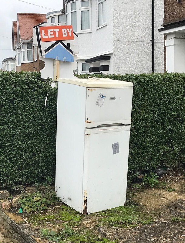 A fridge with a to let sign
