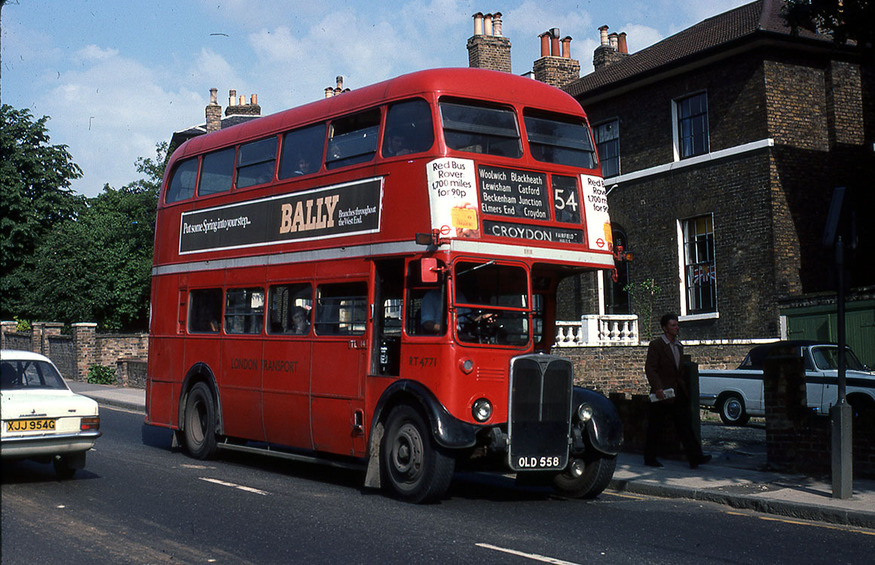 A vintage number 54 bus