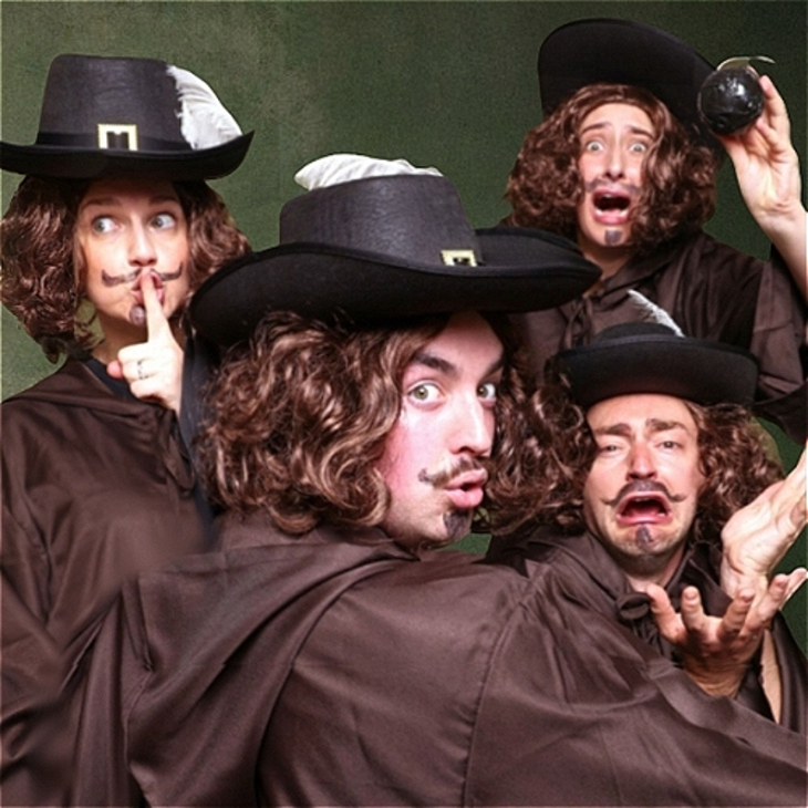 Things to do in London this autumn 2025: four people dressed as Guy Fawkes in a promotion photo