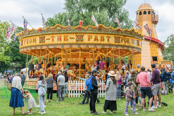 A traditional fairground carousel