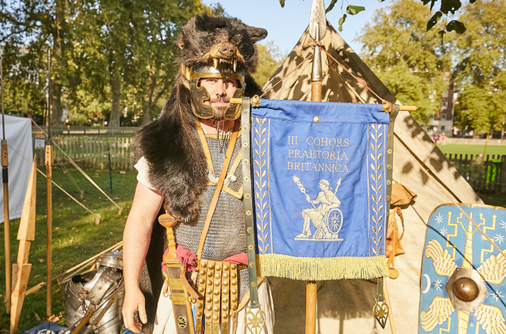 Chelsea History Festival 2025:  an actor dressed as a Viking