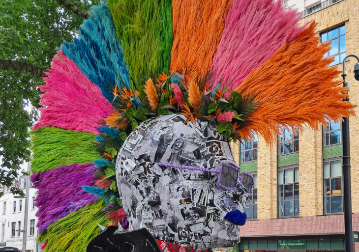 Chelsea History Festival 2025: a punk sculpture made from flowers